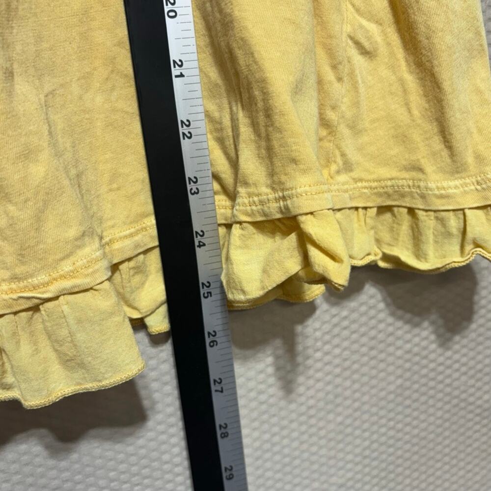 Altar'd State Women's Small Yellow Ruffle Short Sleeve T-Shirt Boho Casual - Picture 7 of 8